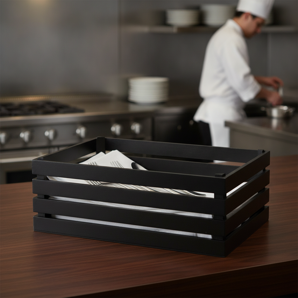 Wooden Crate Black 555 x 350mm for Stylish Displays
