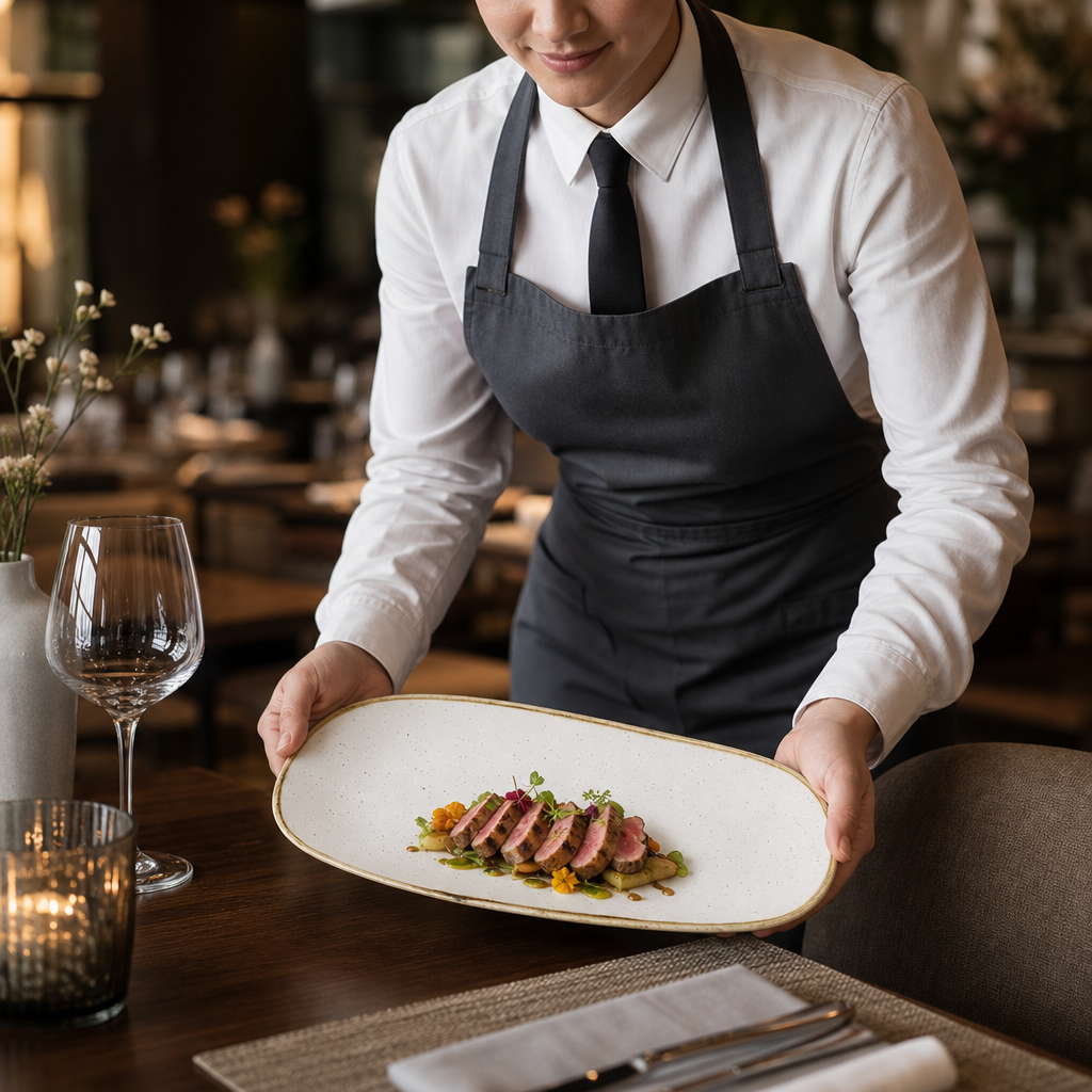 Oblong Plates 350x185mm White Vitrified Ceramic for Hospitality (Pack of 6)