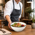 Durable Melamine Bowl 210mm with Cream Finish for Food Service