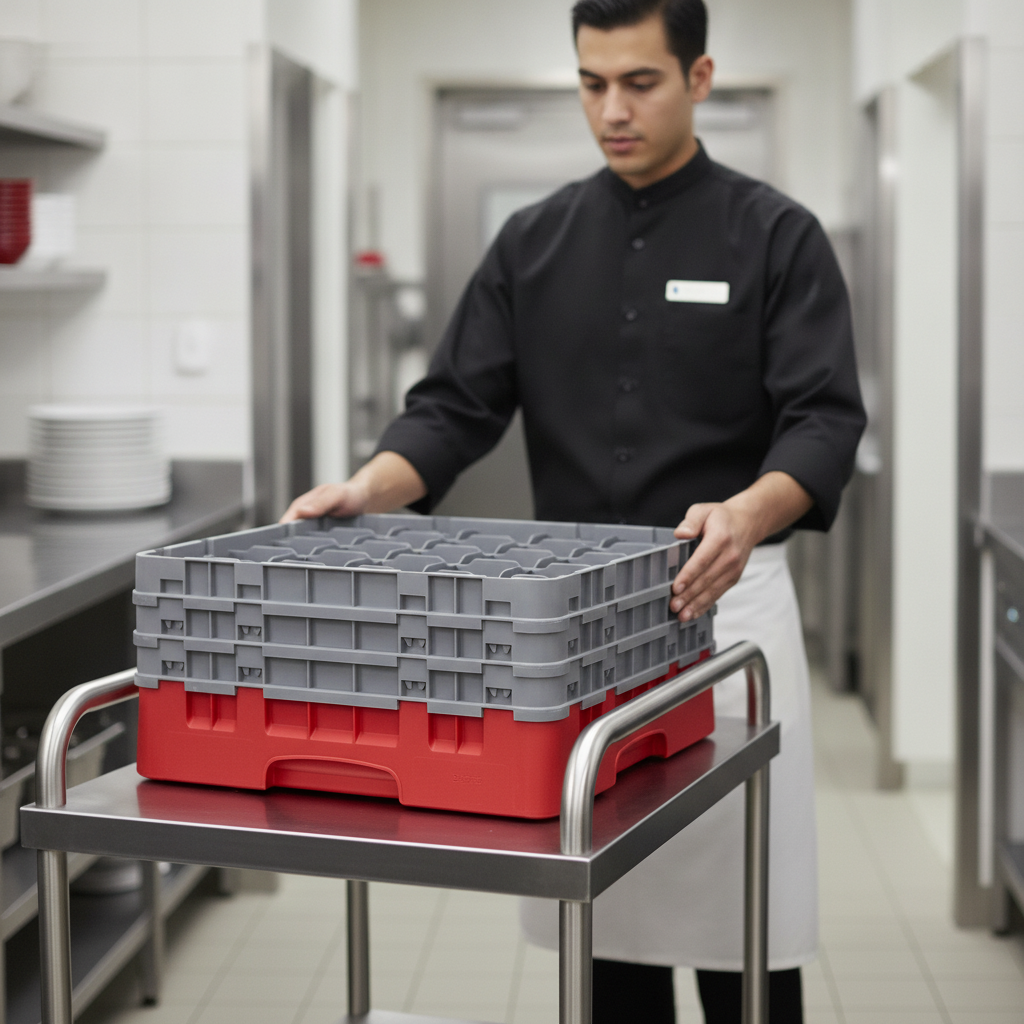 Polypropylene Red Camrack with 25 Compartments for Safe Transport