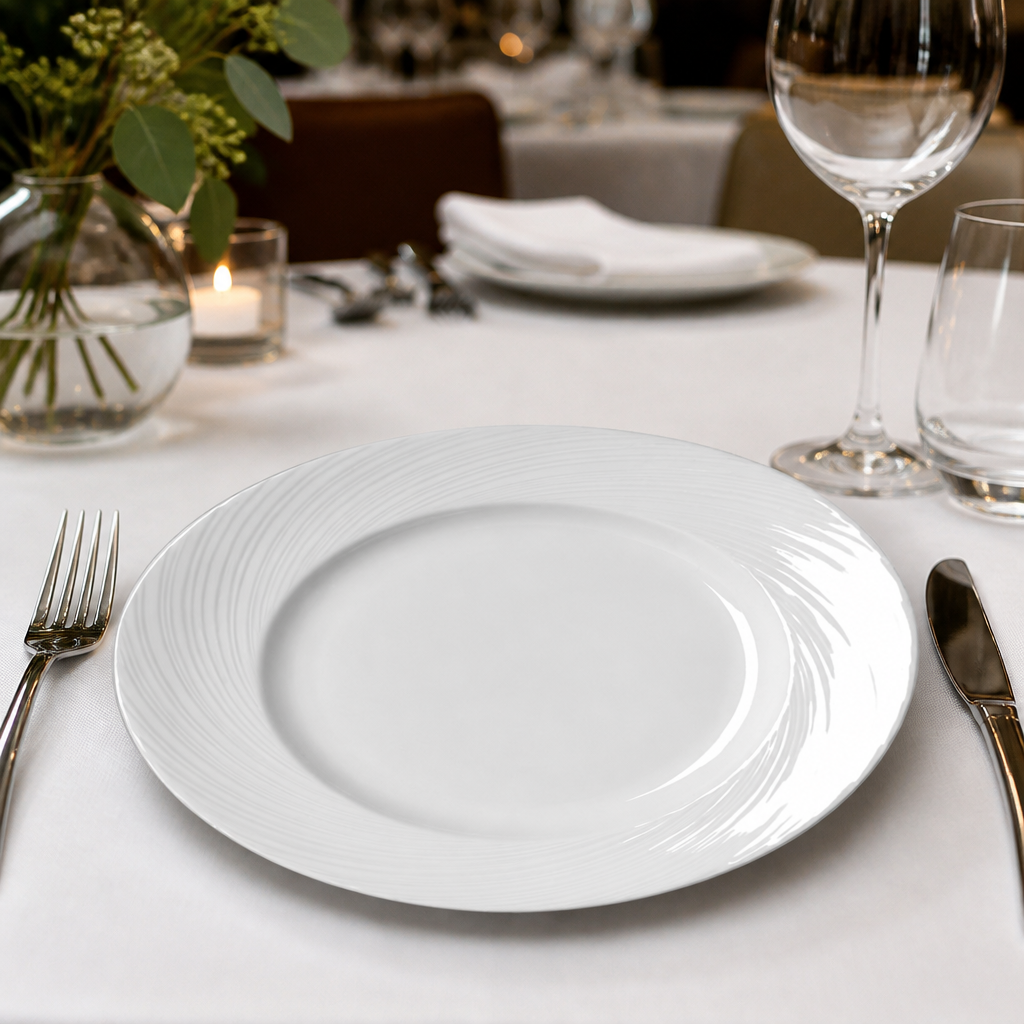 Plates 250mm Porcelain for Fine Dining (Pack of 24)