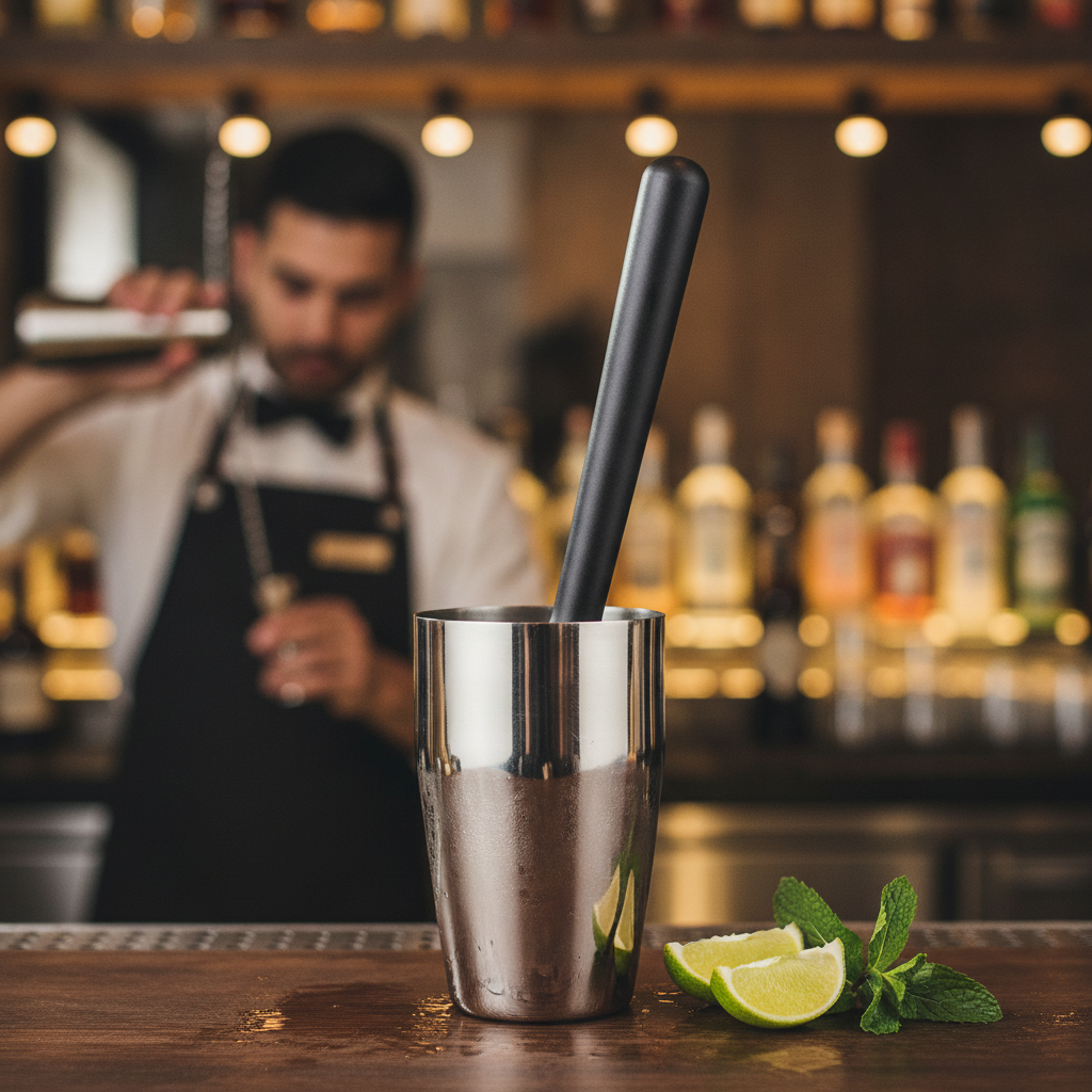 Plastic Ribbed Muddler 220mm for Cocktail Preparation