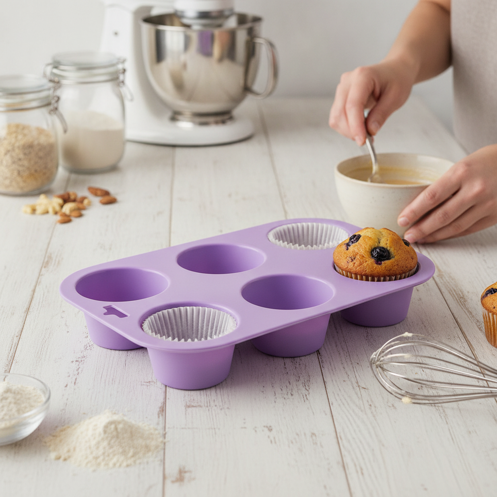 Flexible Silicone Muffin Pan for Allergen-Friendly Baking