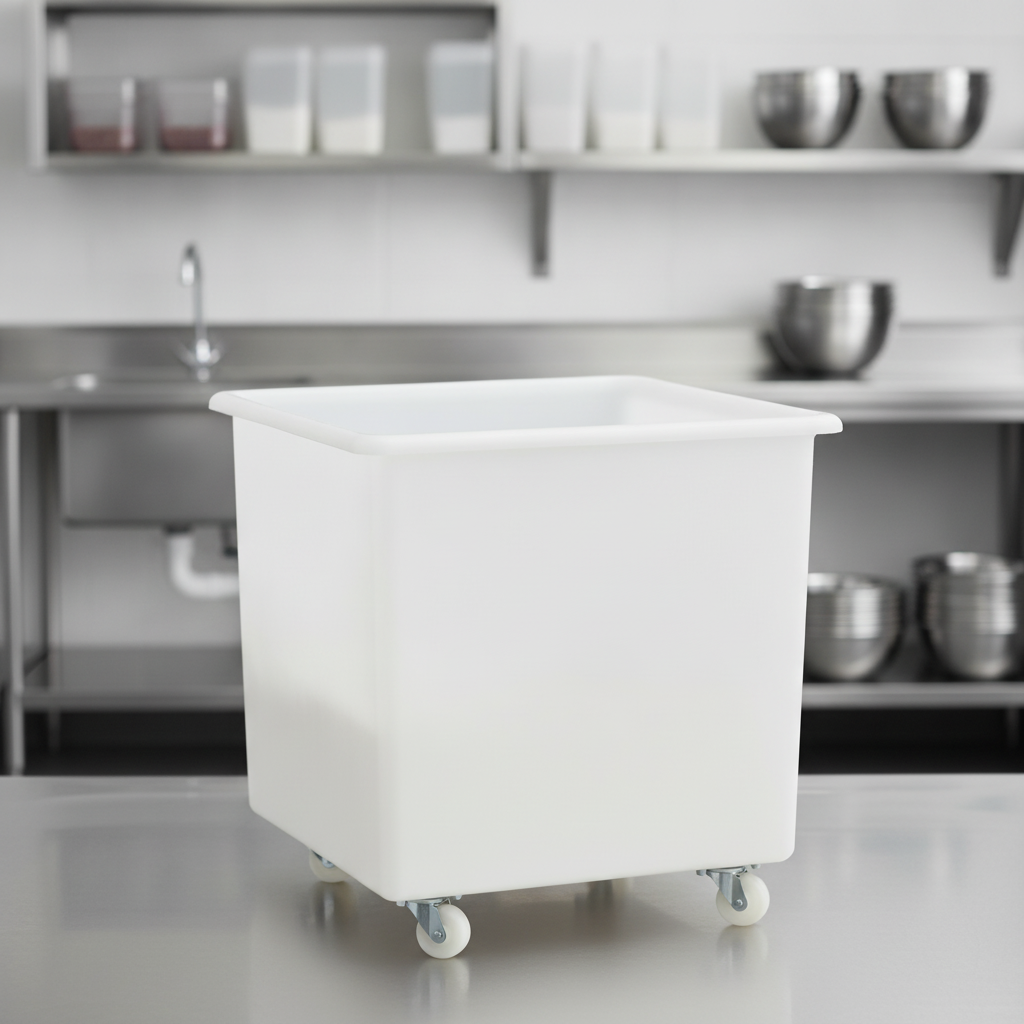 Polyethylene Mobile Ingredient Bin 72L for Food Storage