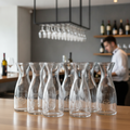 Glass Carafes 1L for Serving Wine & Beverages (Pack of 6)