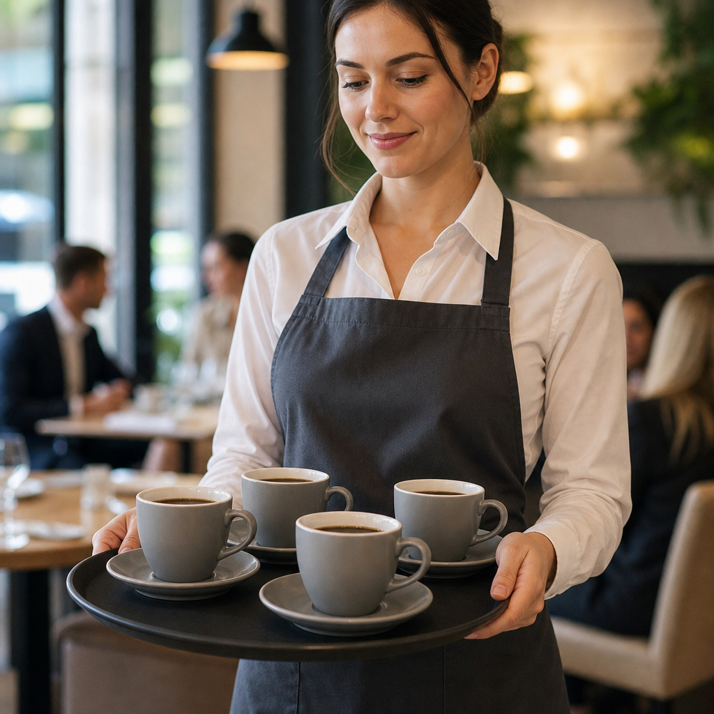 Tulip Cups 170ml Grey Ceramic for Coffee Service (Pack of 12)