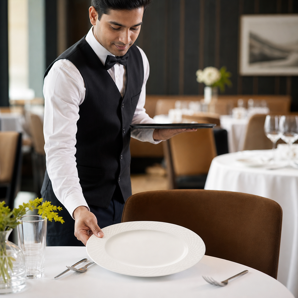 Alumina Rim Plates 270mm Vitrified Ceramic for Hospitality (Pack of 24)