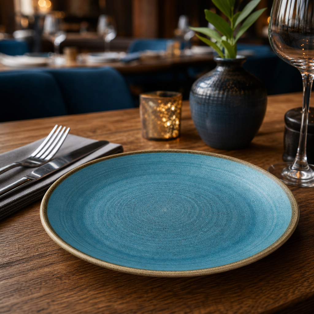 Coupe Plates 220mm Porcelain for Restaurants & Cafés (Pack of 12)