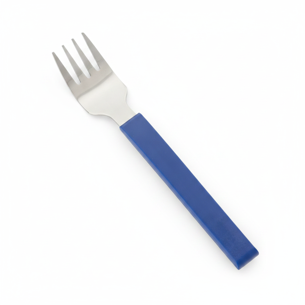 18/10 Stainless Steel Dessert Forks with Blue Handles for Enhanced Dining Experience (Pack of 12)