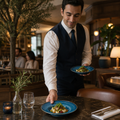 Rimmed Coupe Bowls 200mm Indigo Porcelain for Dining Tables (Pack of 6)