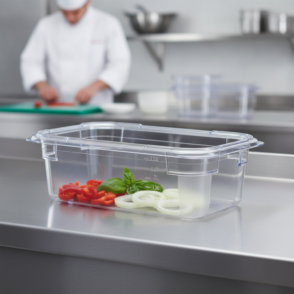 Plastic Food Storage Container GN 1/3 100mm for Commercial Use