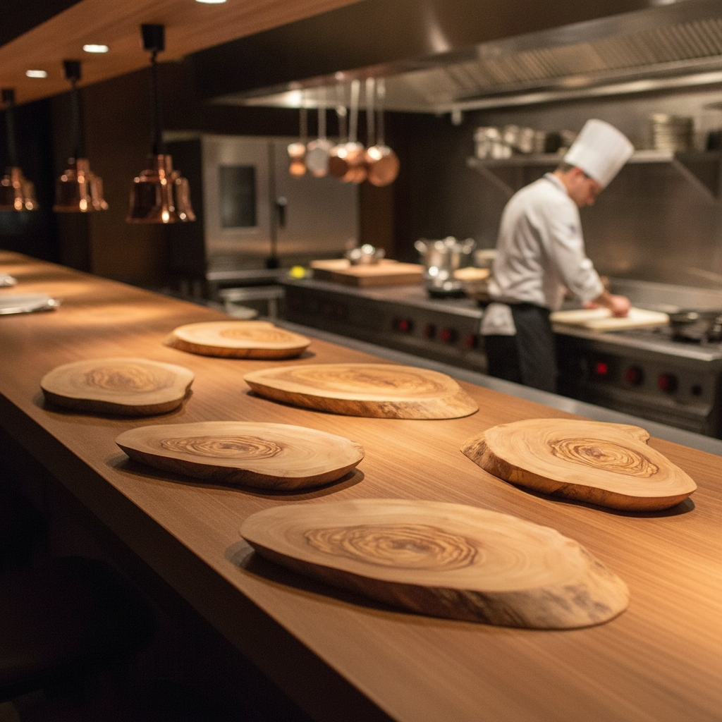 Antibacterial Olive Wood Platter 250mm for Serving Dishes (Pack of 6)