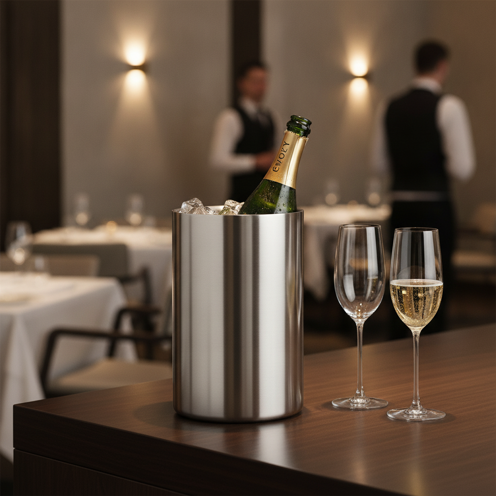 Stainless Steel Wine and Champagne Cooler 2L for Entertaining
