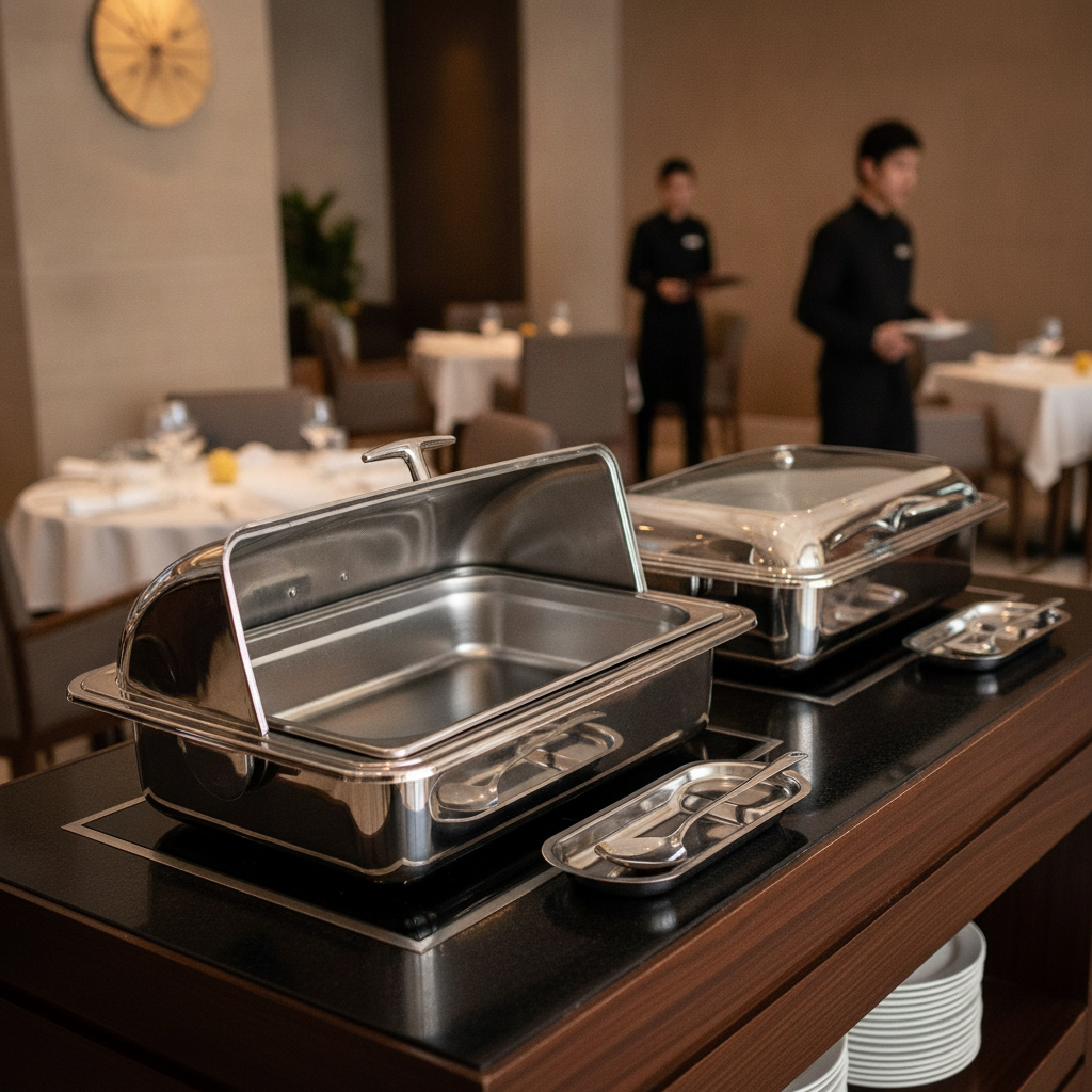 304 Stainless Steel Induction Chafer 1/1 GN for Buffet Services