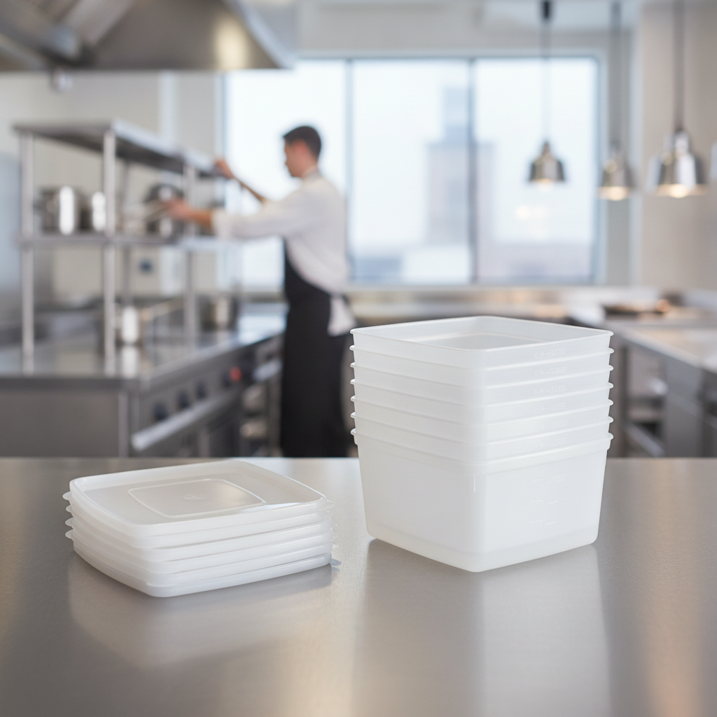 Polypropylene Food Storage Container 2L for Professional Kitchens (Pack of 6)