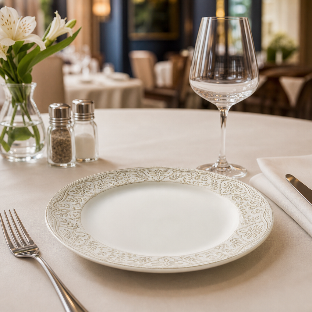 Plates 202.5mm Vitrified Ceramic for Hospitality Use (Pack of 12)