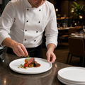 Flat Round Plates 270mm Porcelain for Catering Use (Pack of 4)