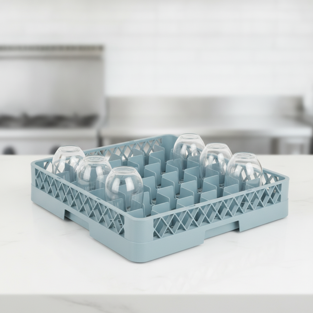 Plastic Glass Rack with 36 Compartments for Commercial Use