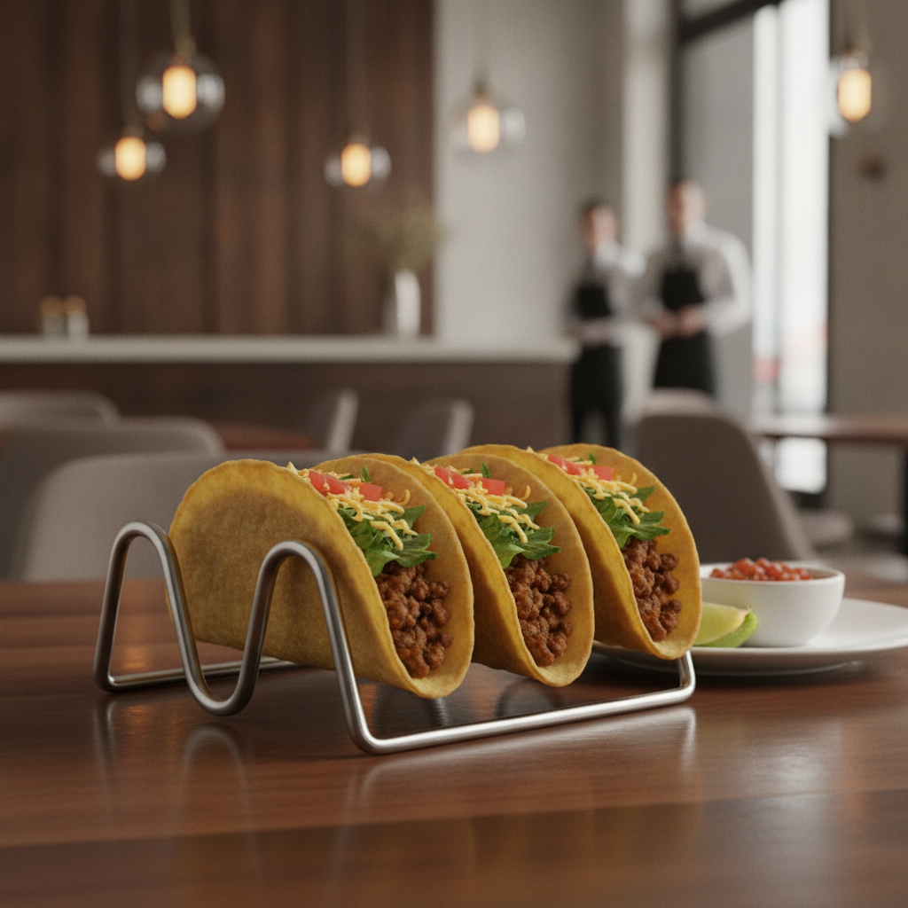 Stainless Steel Taco Holder for Restaurants & Food Trucks