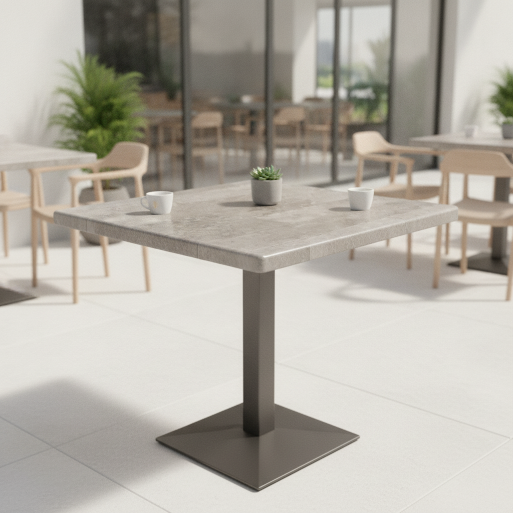 Concrete Square Table Top 600x600mm for Indoor & Outdoor Dining