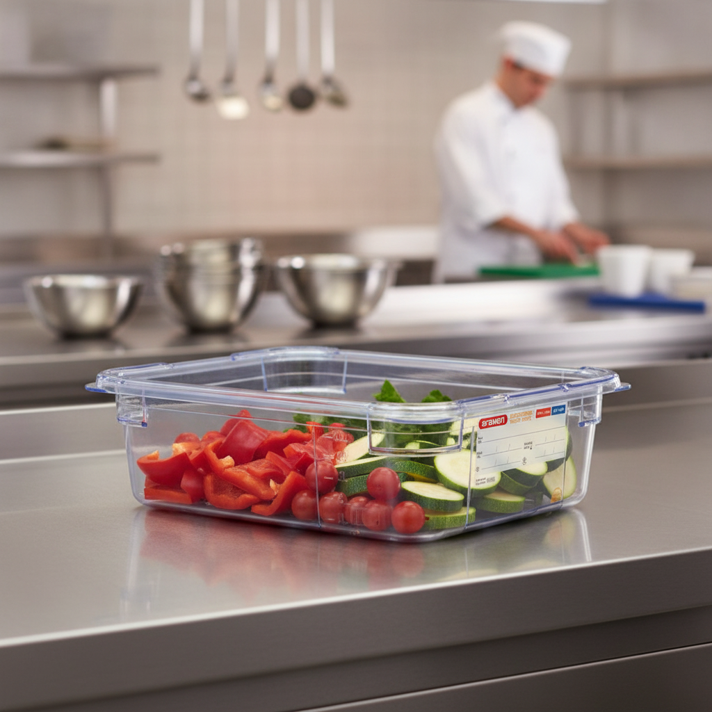 Plastic Food Storage Container 100mm for Kitchen Use