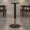 Steel Round Table Base with Gold Collar 880mm for Indoor Use
