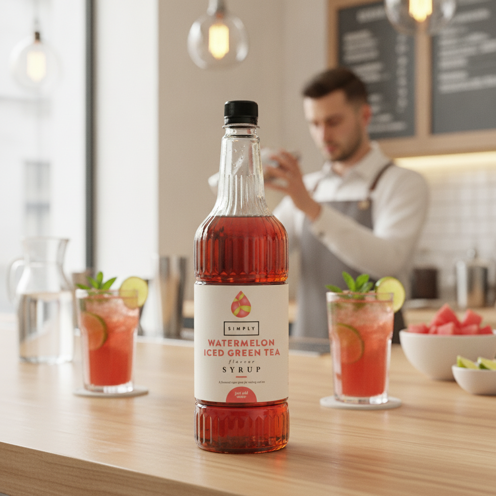 Watermelon Iced Green Tea Syrup 1L for Refreshing Beverages