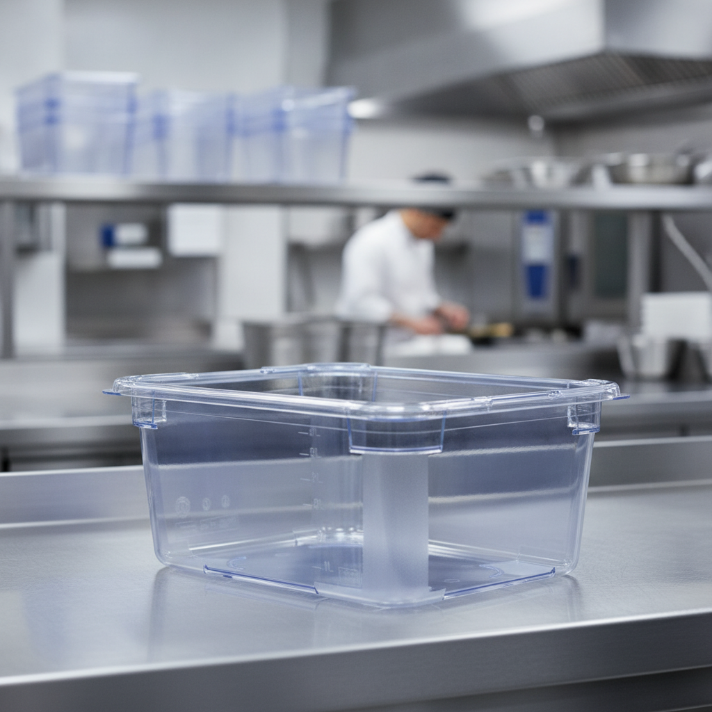 Plastic Food Storage Container 150mm for Commercial Kitchens