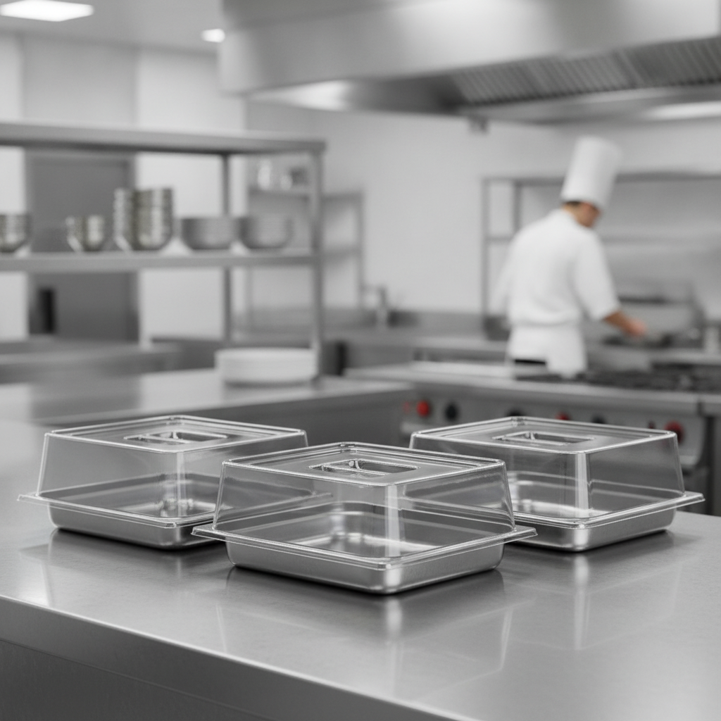Polycarbonate GN 1/2 Platter Cover for Food Protection (Pack of 3)