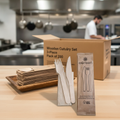 Wooden Cutlery Set 3-Piece 8mm for Event Catering (Pack of 250)