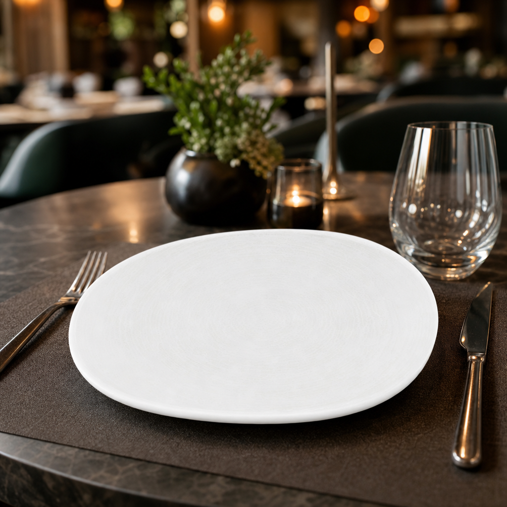 Plates 185mm Vitrified Ceramic for Professional Use (Pack of 12)