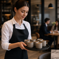 Stoneware Handleless Espresso Cups 100ml for Coffee Service (Pack of 6)