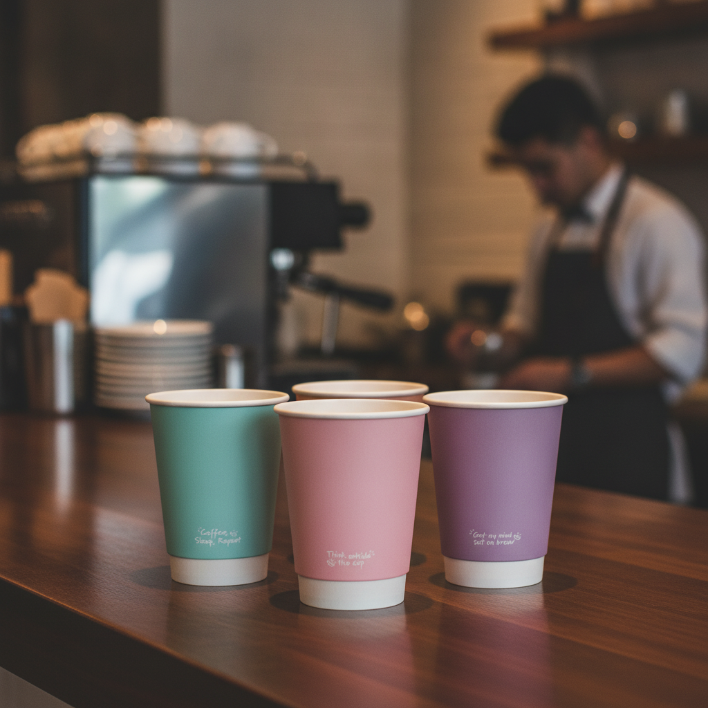 PLA Double Wall Hot Cups 8oz for Takeaway Drinks (Pack of 500)