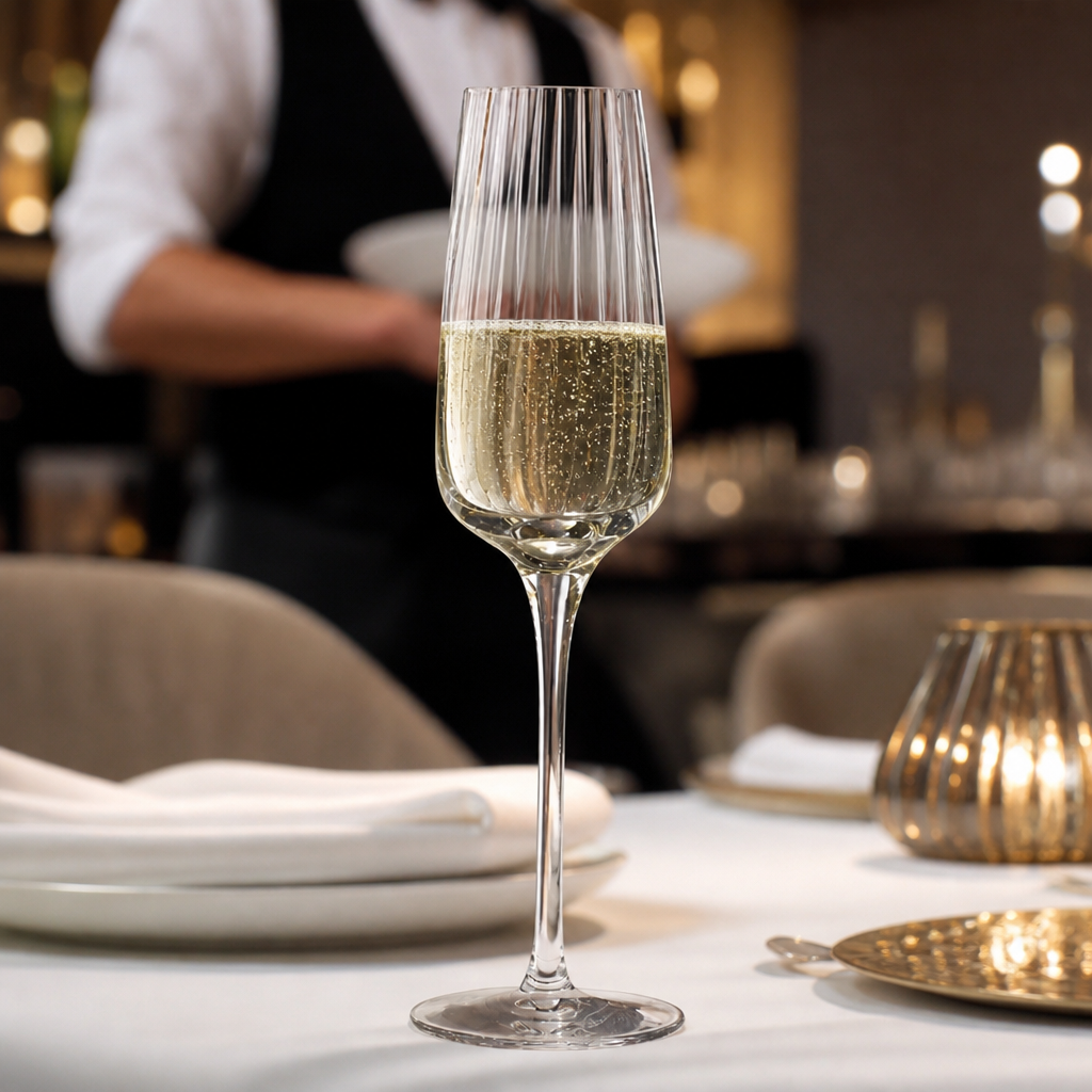 Clear Glass Champagne Flutes 210ml for Restaurants & Bars (Pack of 24)