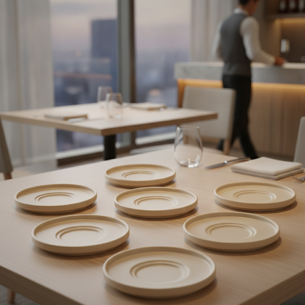 Porcelain Saucer 160mm in Sand for Hospitality (Pack of 6)