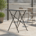Powder-Coated Steel Square Table 600mm for Indoor & Outdoor Use