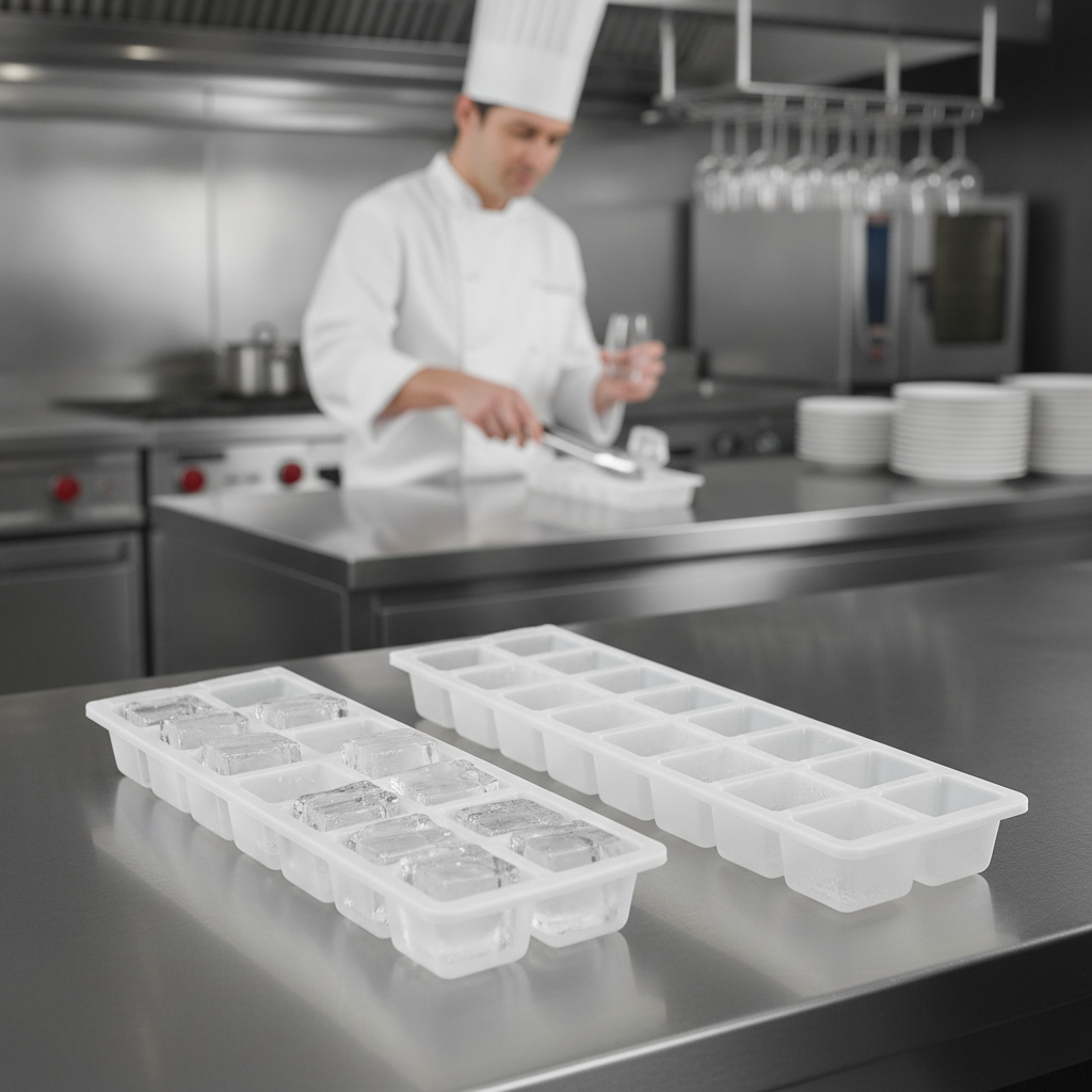 High Density Polyethylene Ice Cube Trays 30mm for Hospitality (Pack of 2)