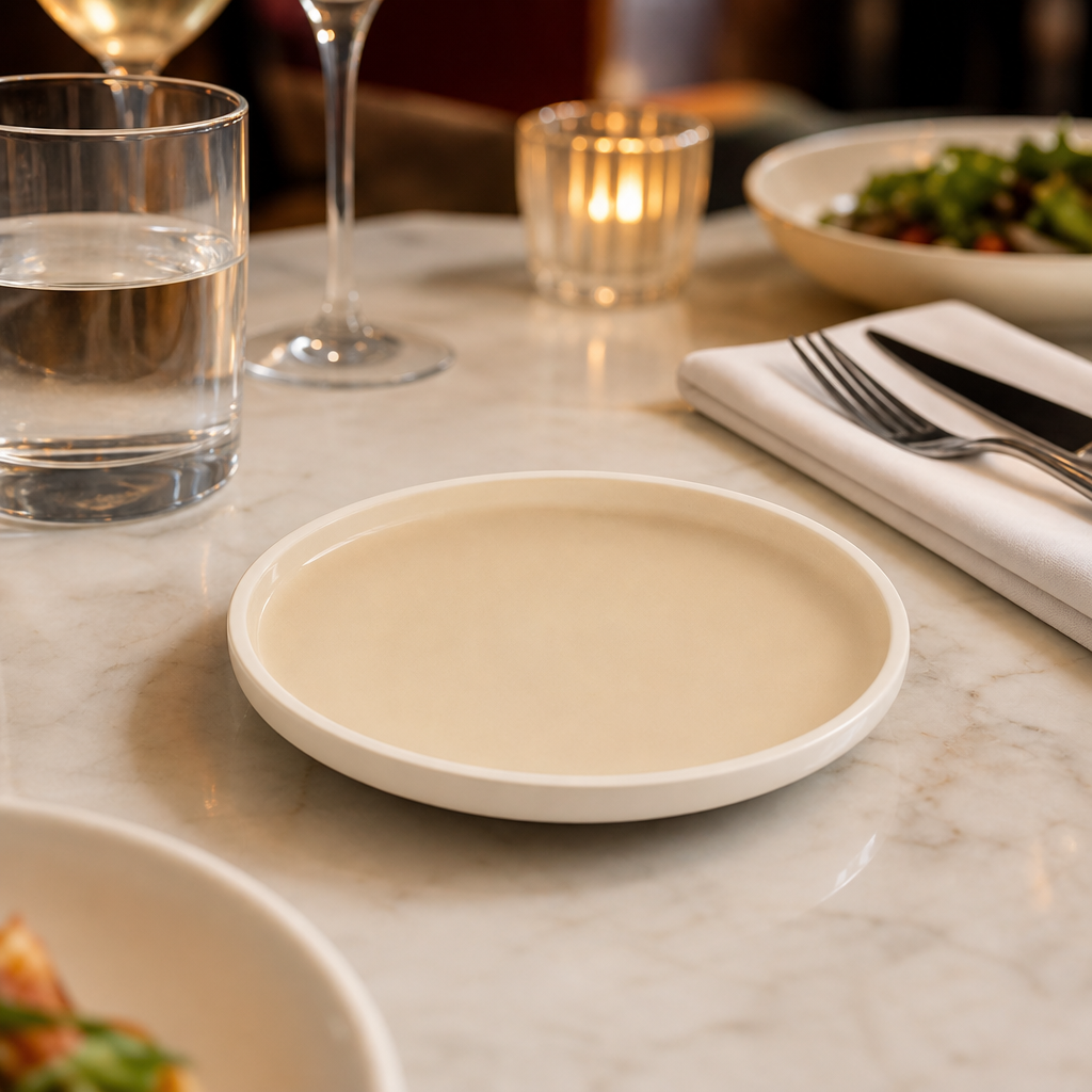 Vanilla Plates 170mm Vitrified Porcelain for Modern Dining (Pack of 6)