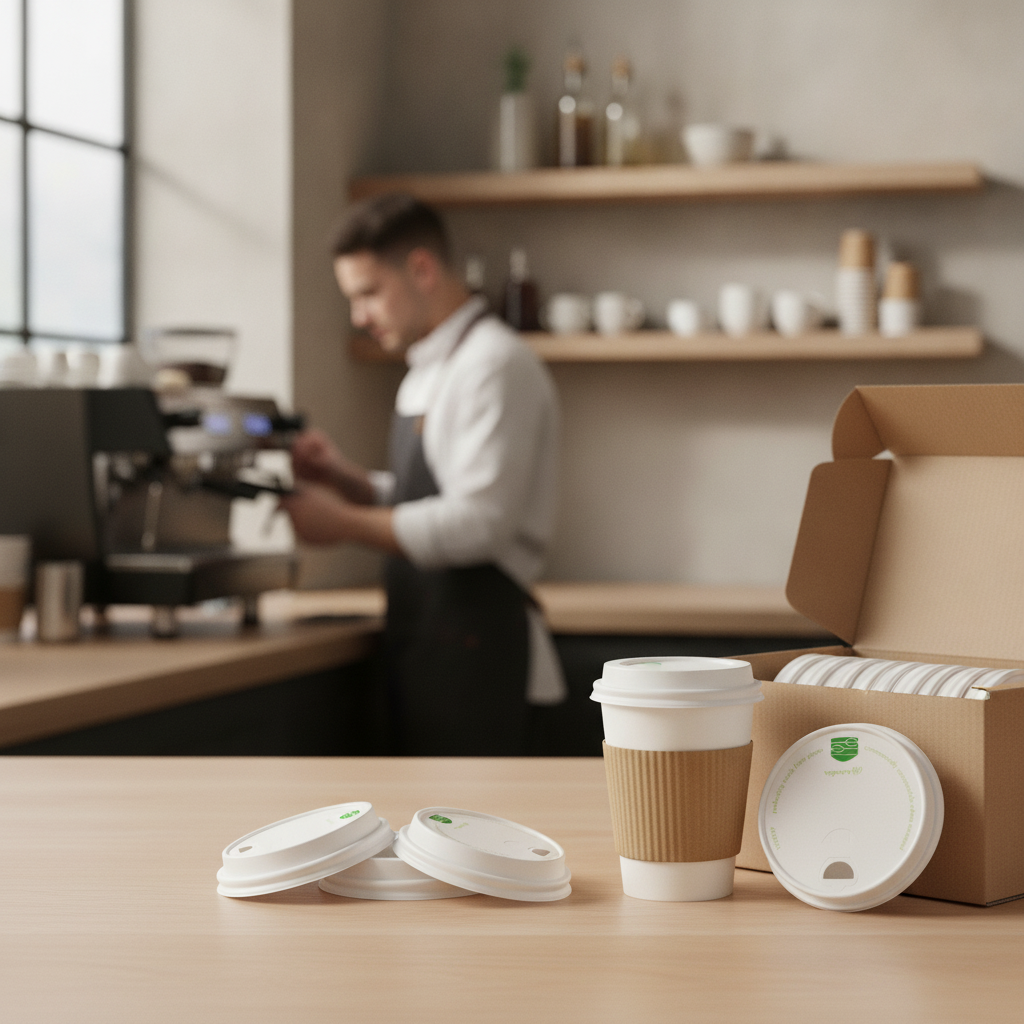 Paper Compostable Hot Cup Lids for Takeaway Drinks (Pack of 1000)