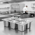 Stainless Steel Gastronorm Tray Set 14.5L for Professional Kitchens (Pack of 5)