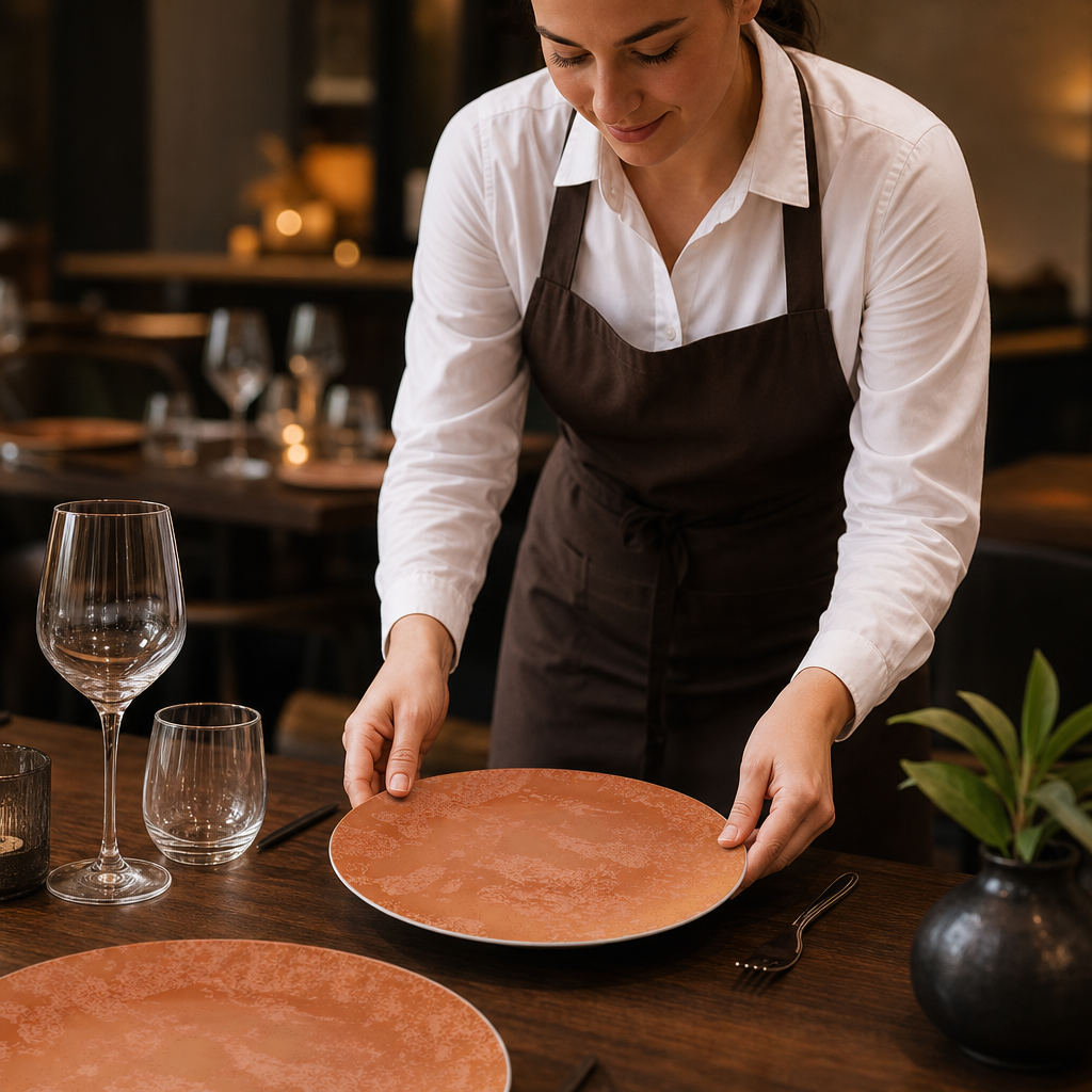 Crushed Velvet Coupe Plates 209mm Copper Bone China for Elegant Dining (Pack of 6)