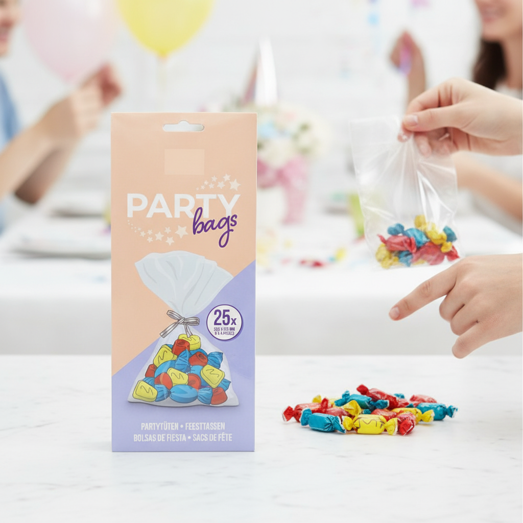 Clear Cast Polypropylene Party Bags 266mm for Celebrations (Pack of 25)