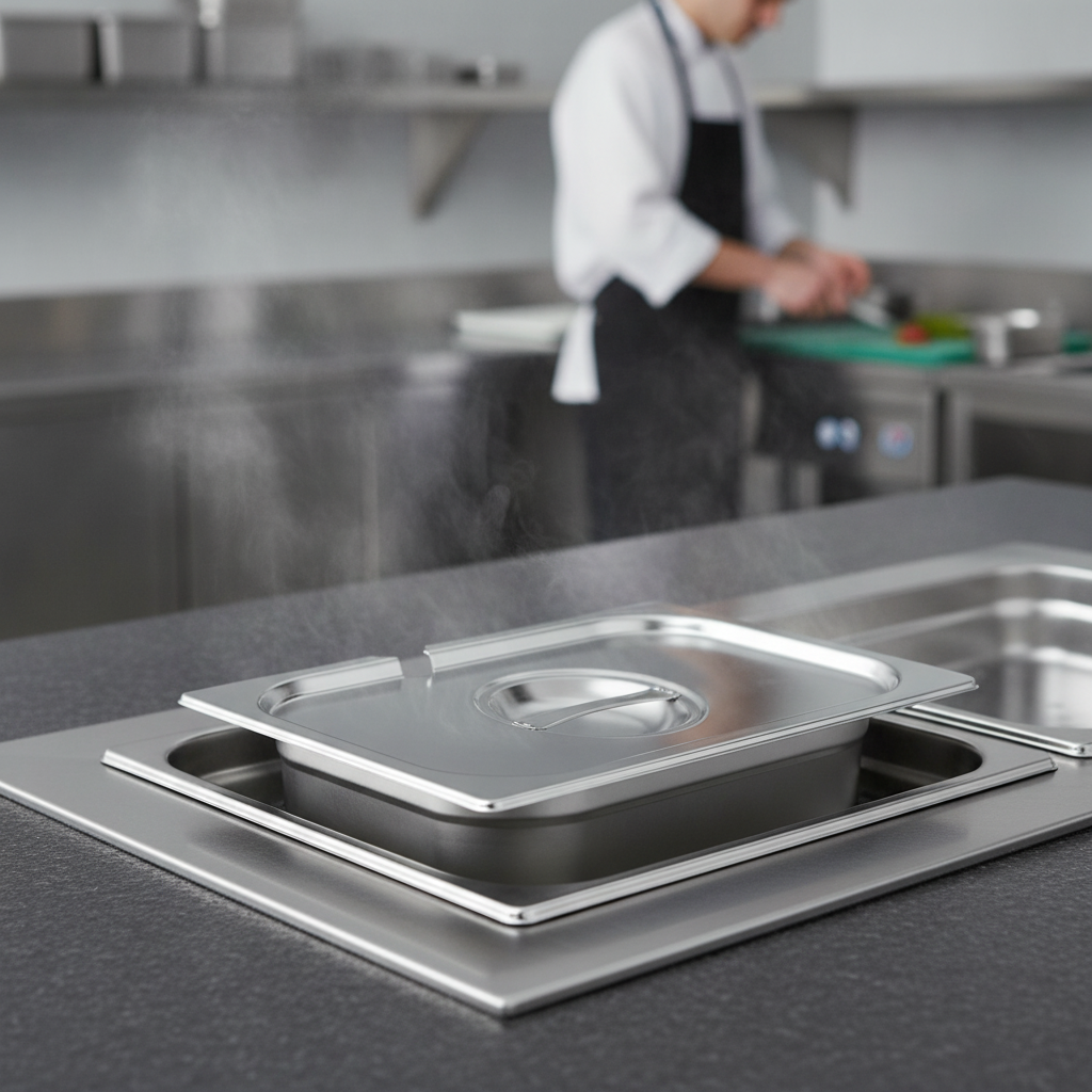 201 Stainless Steel Notched Lid for 1/3 Gastronorm Trays