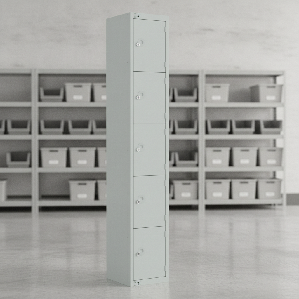 Powder Coated Steel Five Door Lockers 450mm Deep for Personal Storage