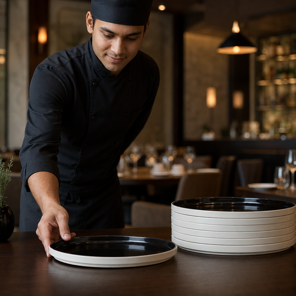 Alumina Stacking Plates 285mm Vitrified Ceramic for Dining (Pack of 6)