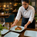 Blue Deep Square Plates Duck Egg Blue Vitrified Ceramic for Dining (Pack of 6)
