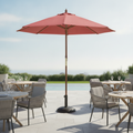 Wood & Polyester Round Parasol 3m for Outdoor Spaces