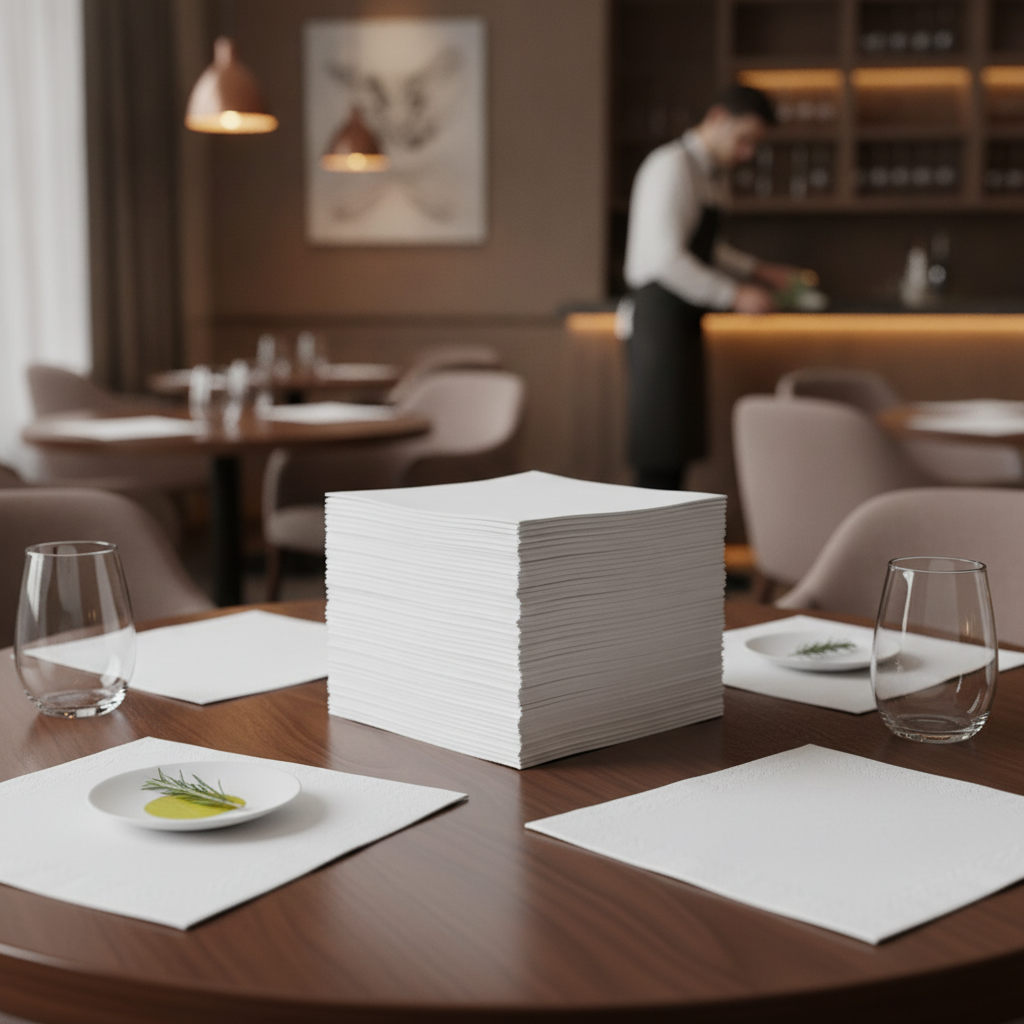 Recyclable Paper Dinner Napkins 40x40cm for Bars & Cafés (Pack of 2000)