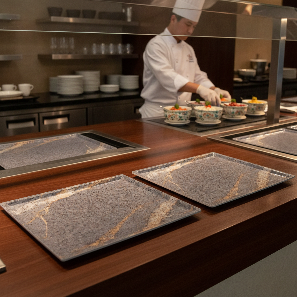 Melamine Rectangular Trays GN 1/2 for Buffet Presentations (Pack of 2)