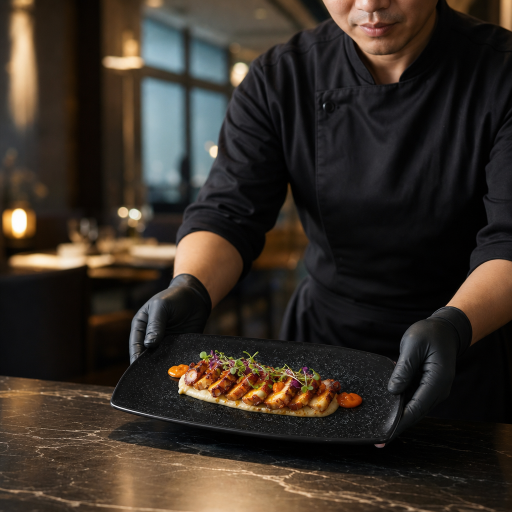 Ash Rectangular Plates 190mm Porcelain for Serving Dishes (Pack of 6)